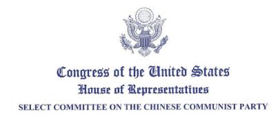 US House Select Committee on the Chinese Communist Party image